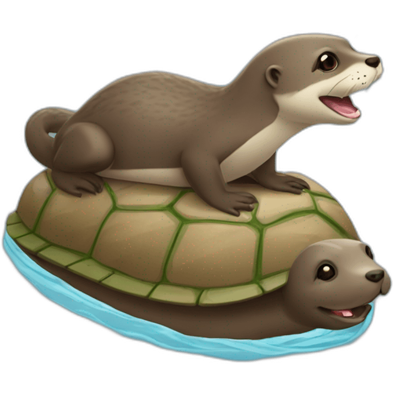 Loutre sur tortue emoji