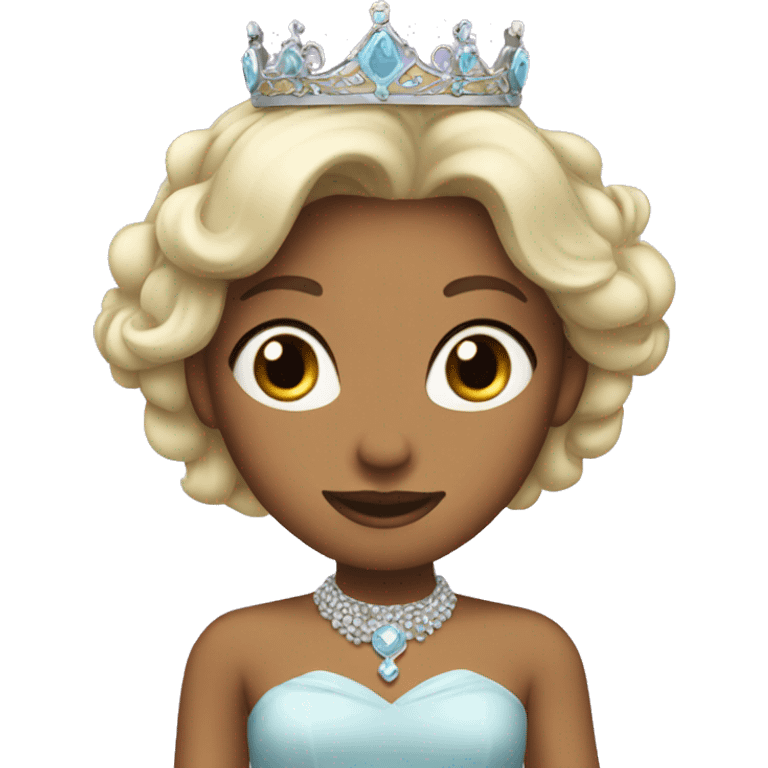 princess with tiara and high necked dress emoji