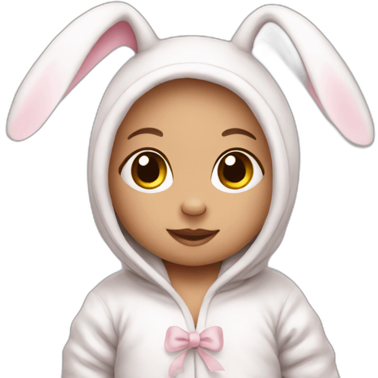 newborn in bunny costume emoji