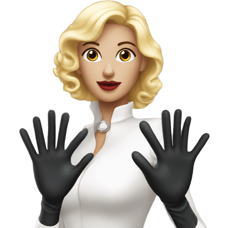 Black Latex gloves blonde elegant woman emoji