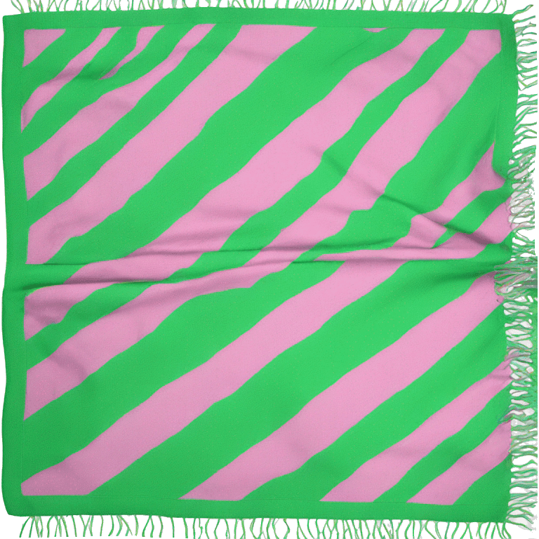 Green and pink striped beach towel  emoji