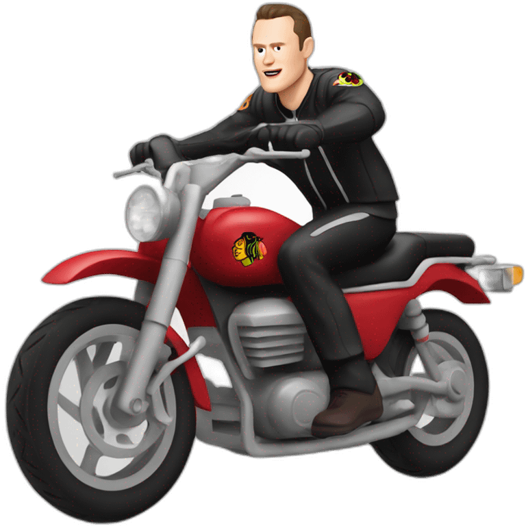 Jonathan Toews riding a motorcycle emoji