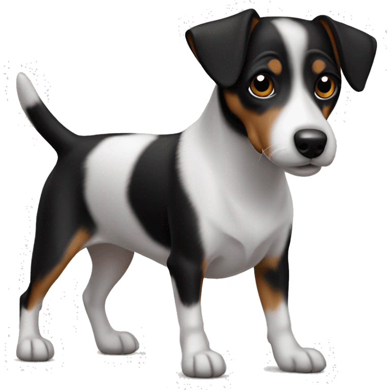 All Black dog Jack Russell Terrier full body emoji