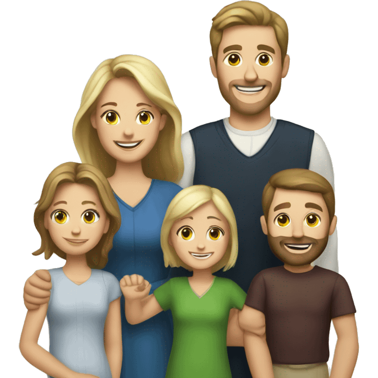 happy caucasian christian family emoji