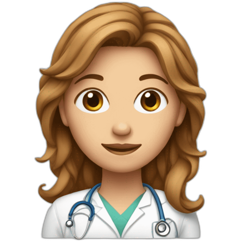 Fille cheveux aubrun qui travaille à l'hôpital emoji