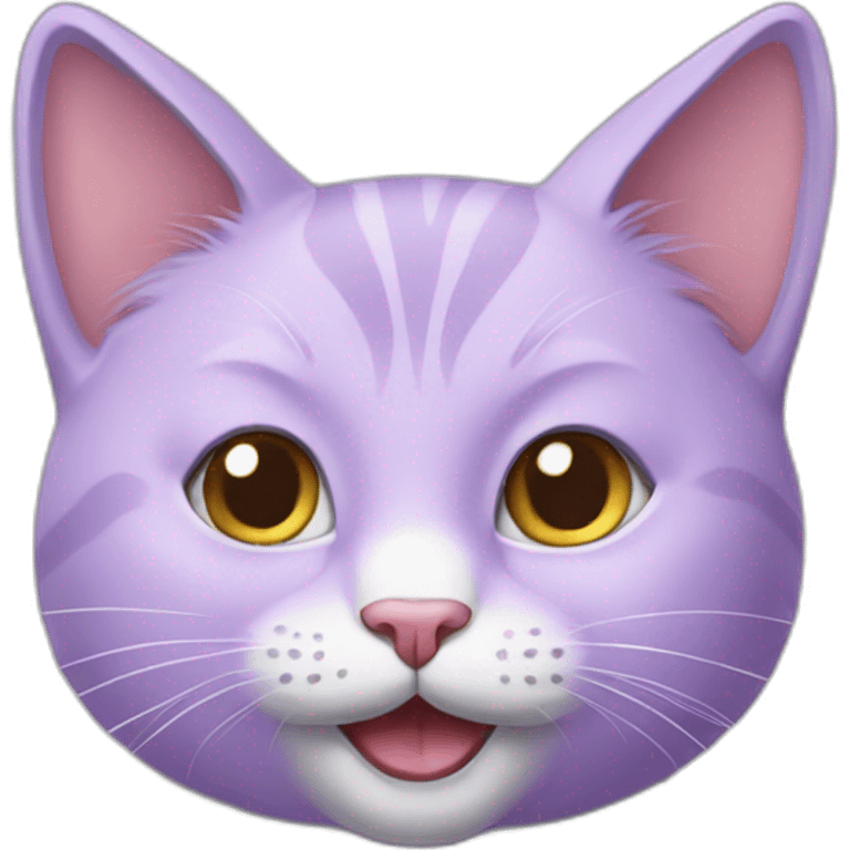 lilac cat happy emoji