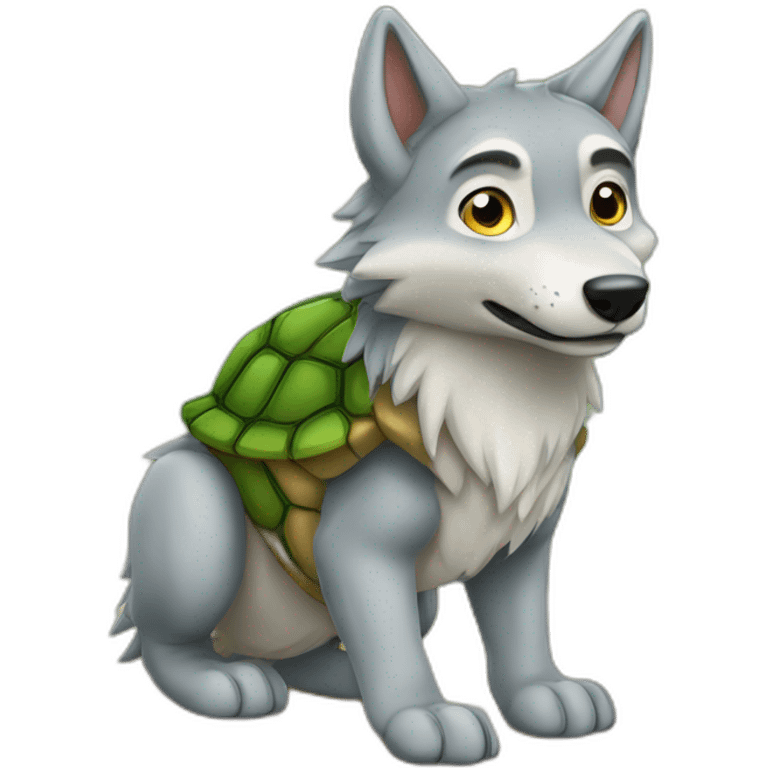 Loup sur tortue emoji