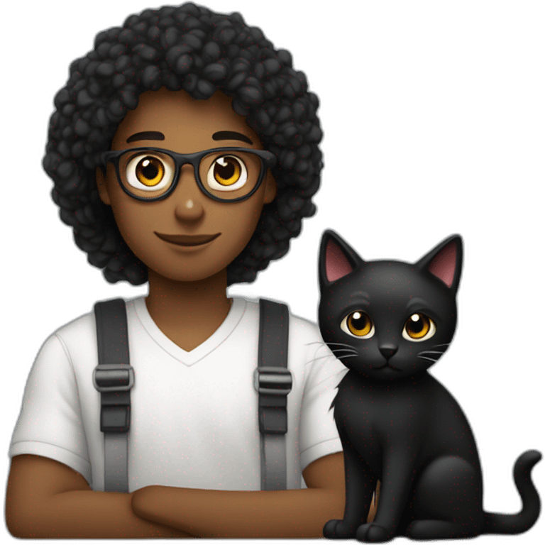 young no google software engineer with black cat emoji