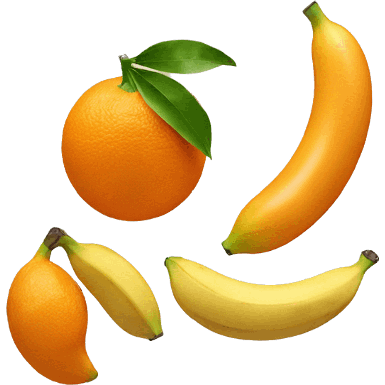 Two oranges and a banana in the middle  emoji