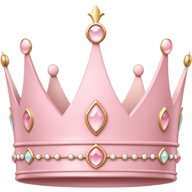 White and pastel pink crown emoji