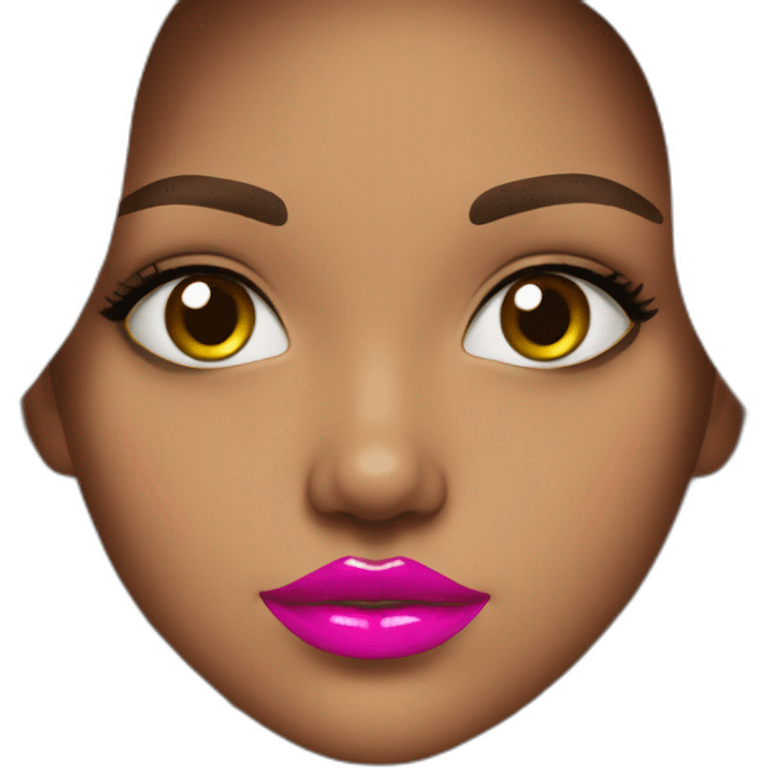 girl with a pink lip gloss funny emoji