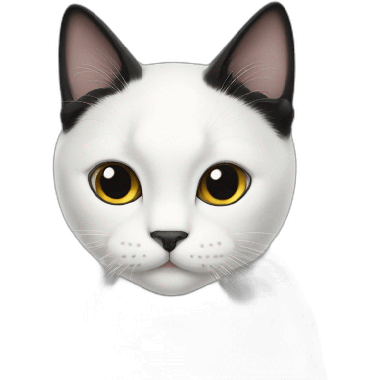 White cat with black tail emoji