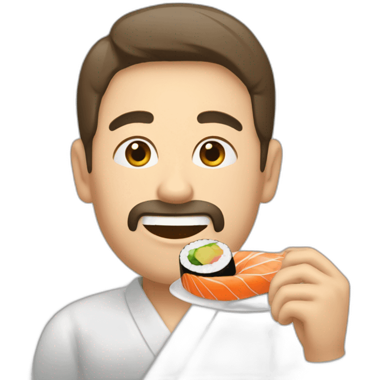 Homme qui mange des sushis emoji