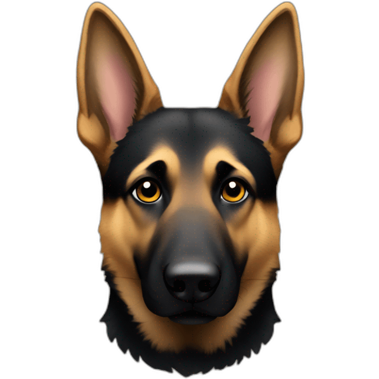 German shepherd with very small eyes black fur emoji