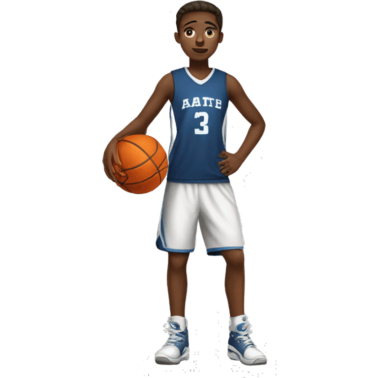 a teenager play basketball emoji