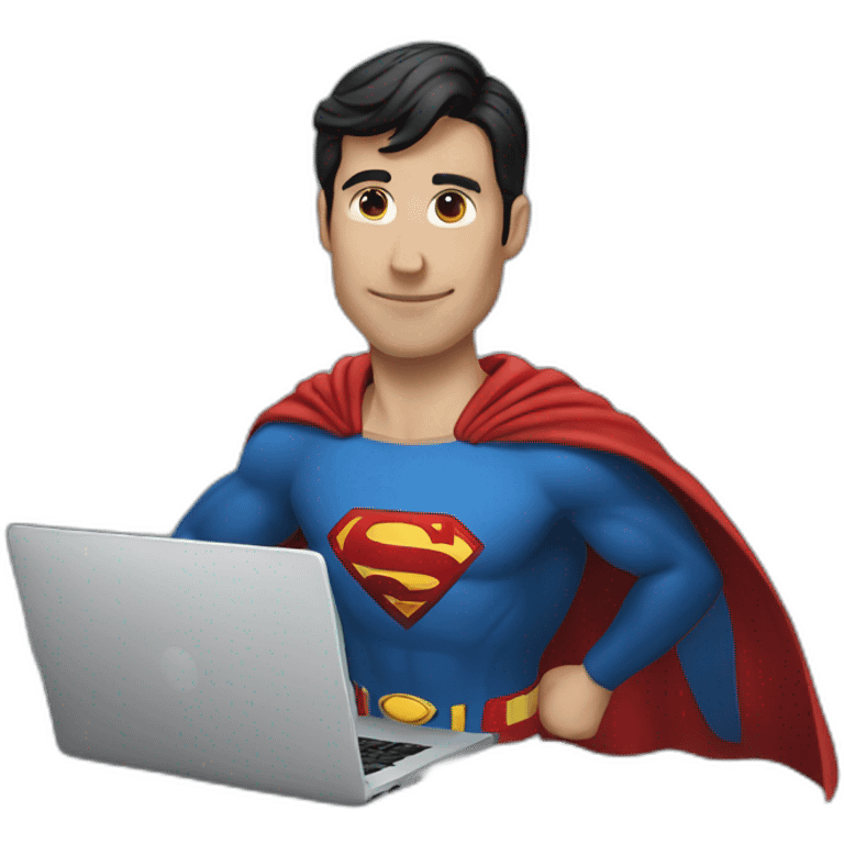 superman with laptop emoji