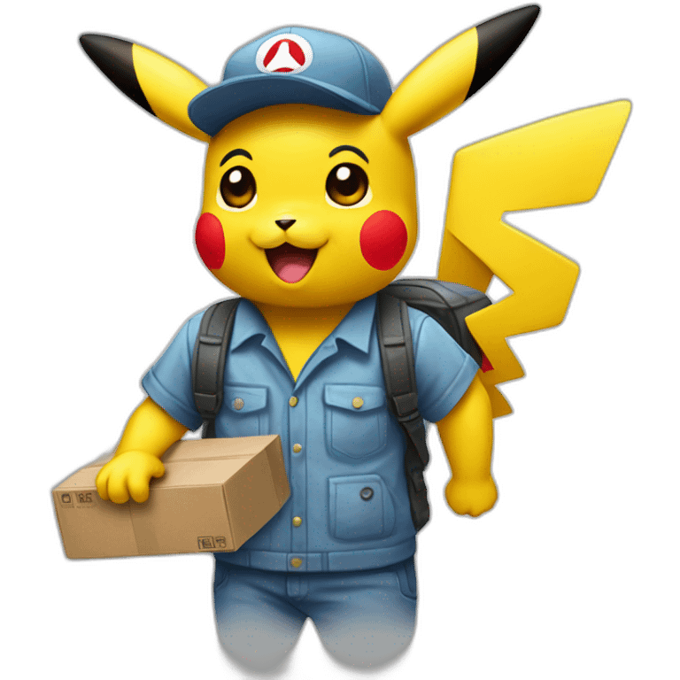 Pikachu deliveryman emoji