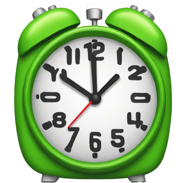  green alarm clock emoji