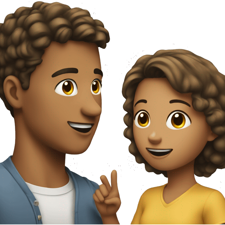 Young man giving a hand to a young woman emoji