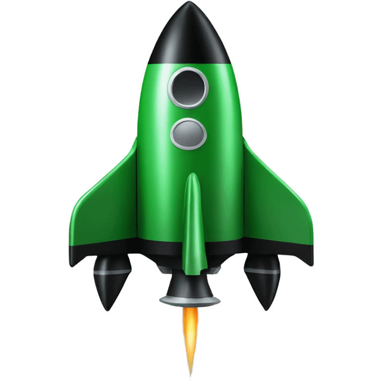 green and black rocket ship emoji