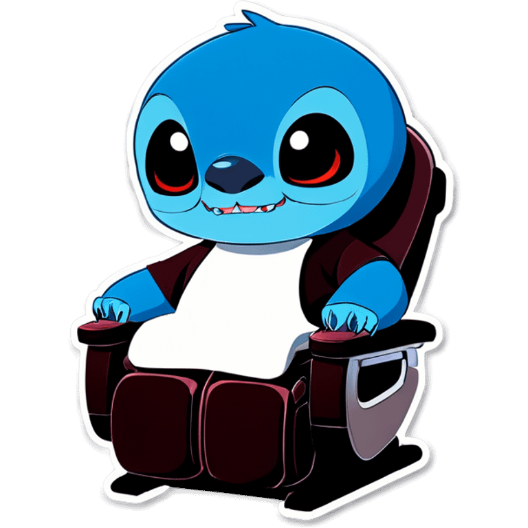 Stitch stand in a massage chair emoji