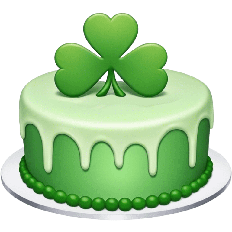 green shamrock st. patrick's day cake emoji