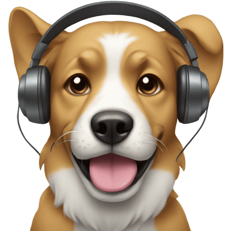 Dog with headphones  emoji