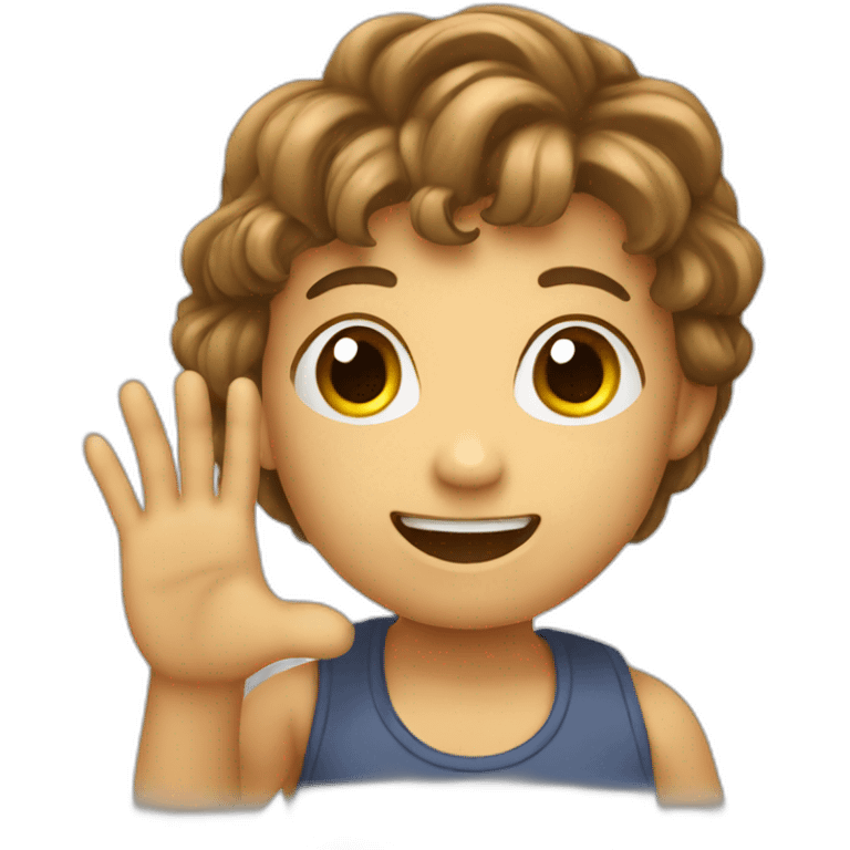 Hello how are you? A child raised his hand emoji