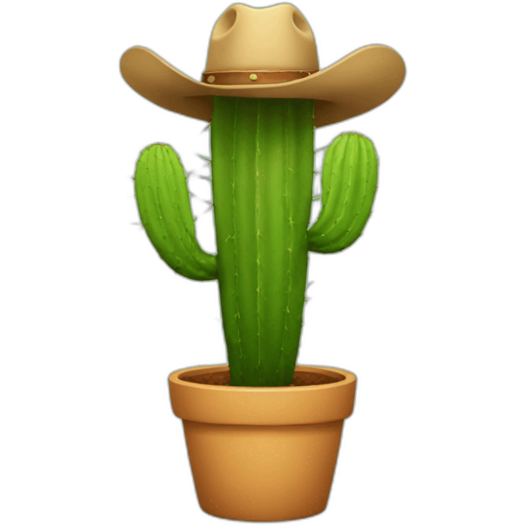 cactus with cowboy hat no pot emoji