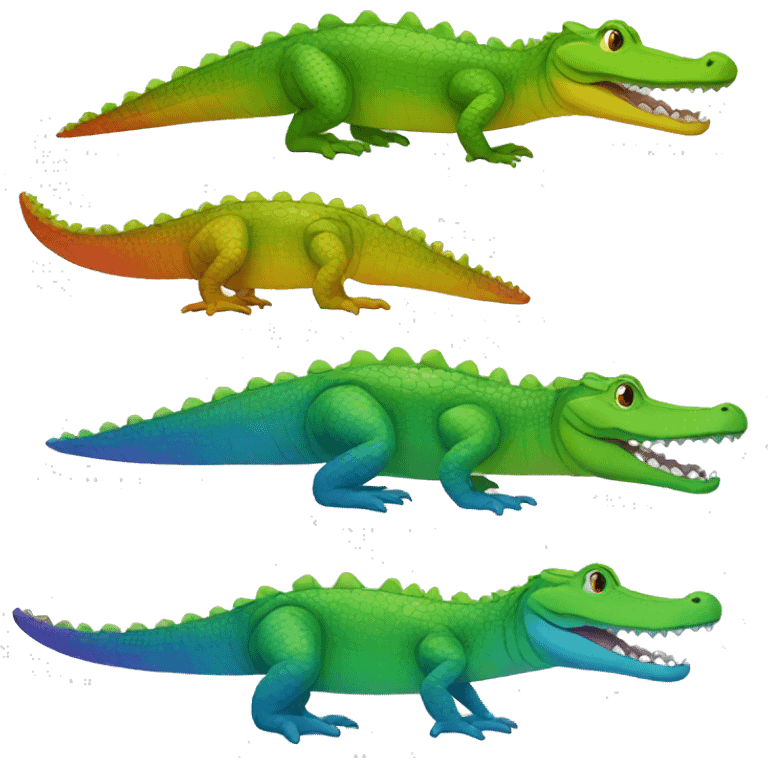 Rainbow Alligator Full Body emoji