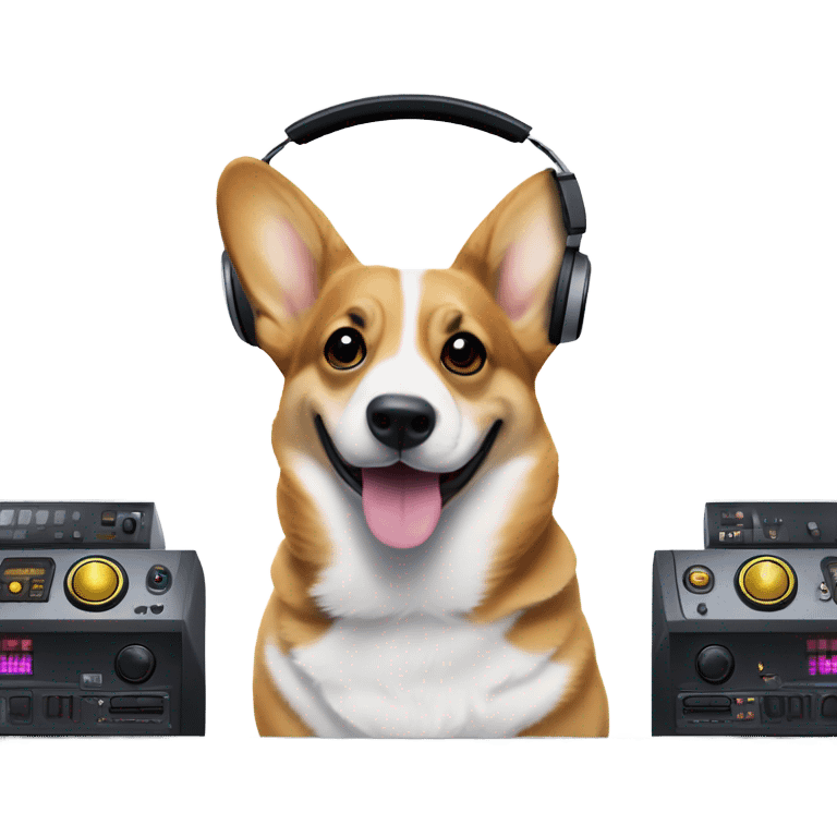 Corgi as a deejay  emoji