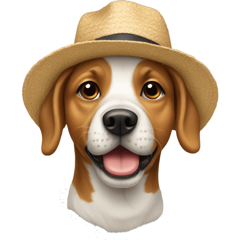 Dog wearing a hat emoji