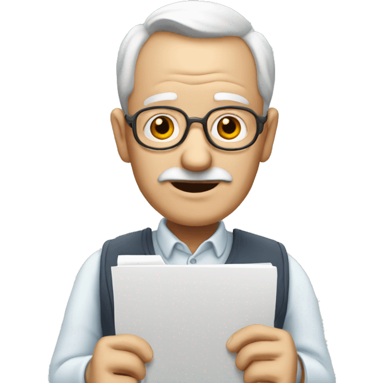 old man with a clipboard emoji