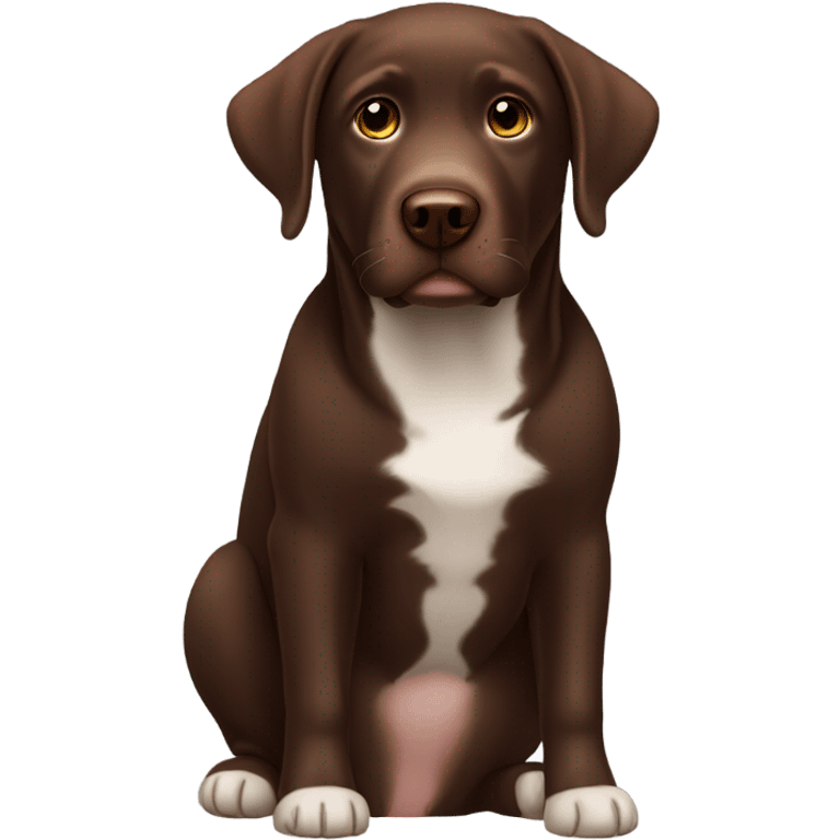 Chocolate lab with white chest fur emoji