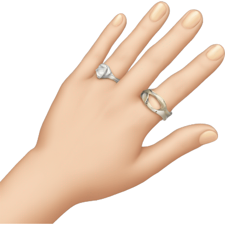 Women hand with ring emoji