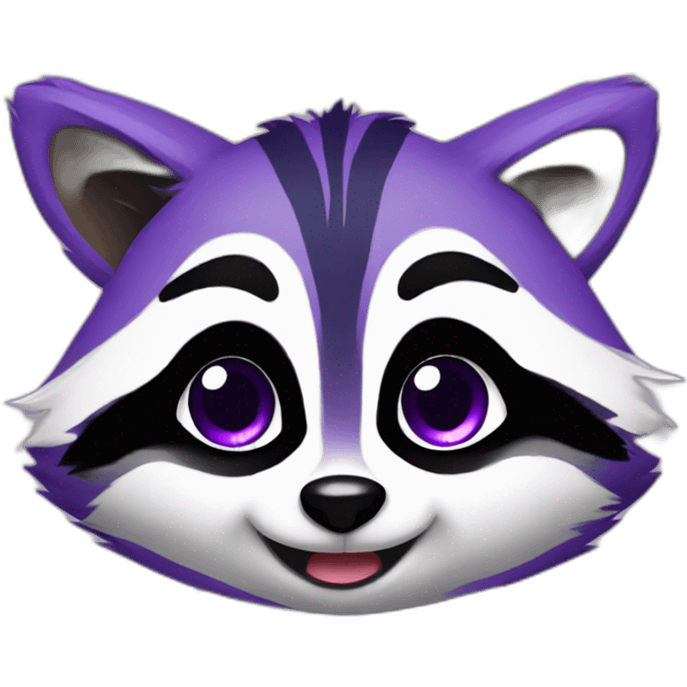 Cute violet raccoon LOL emoji