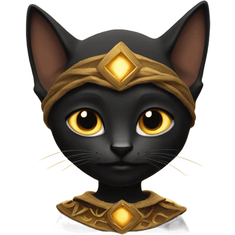 A sun warlock who has tan skin and is holding a black kitten emoji