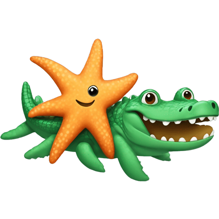 Starfish with a crocodile in the arms emoji