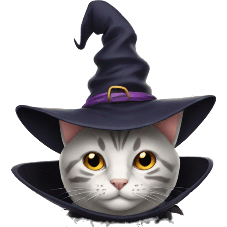 Cat in a witch hat emoji