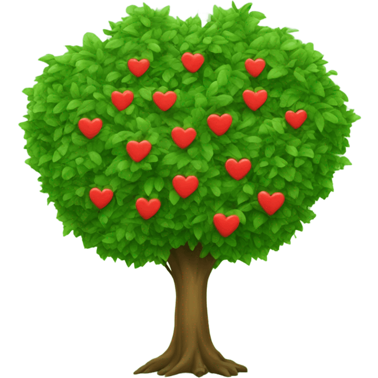 Heart shaped tree + hearts emoji