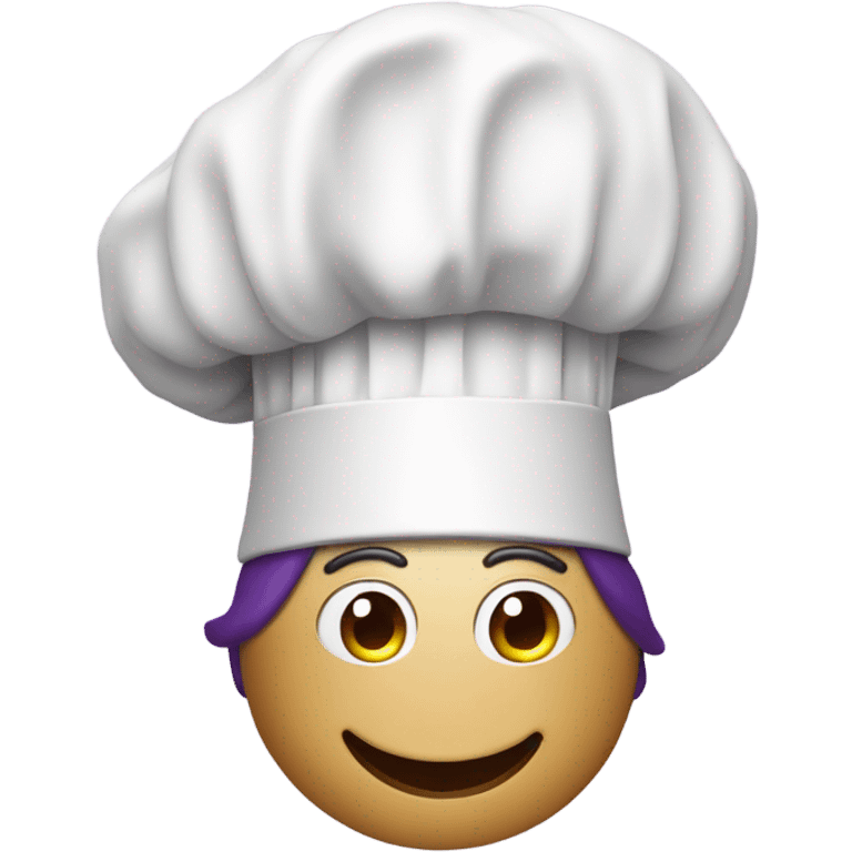 Eggplant emoji wearing chef’s hat emoji