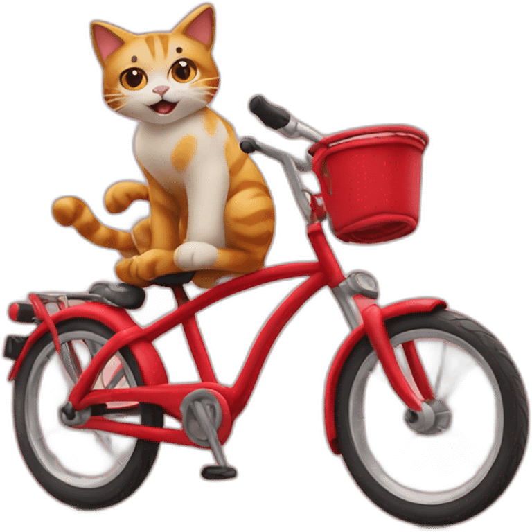 cat on a red bike emoji