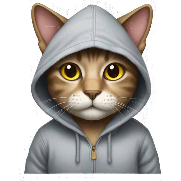 Cat wearing a hoodie emoji