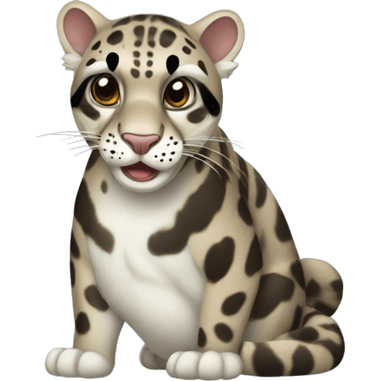 Clouded leopard with an exclamation mark next to it emoji