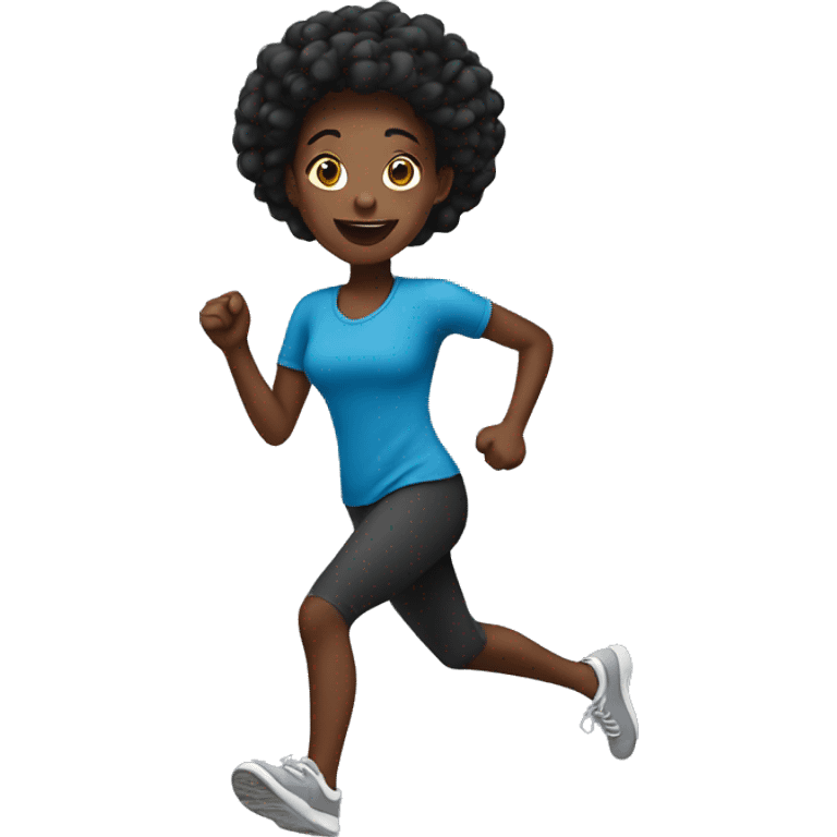 black girl running emoji