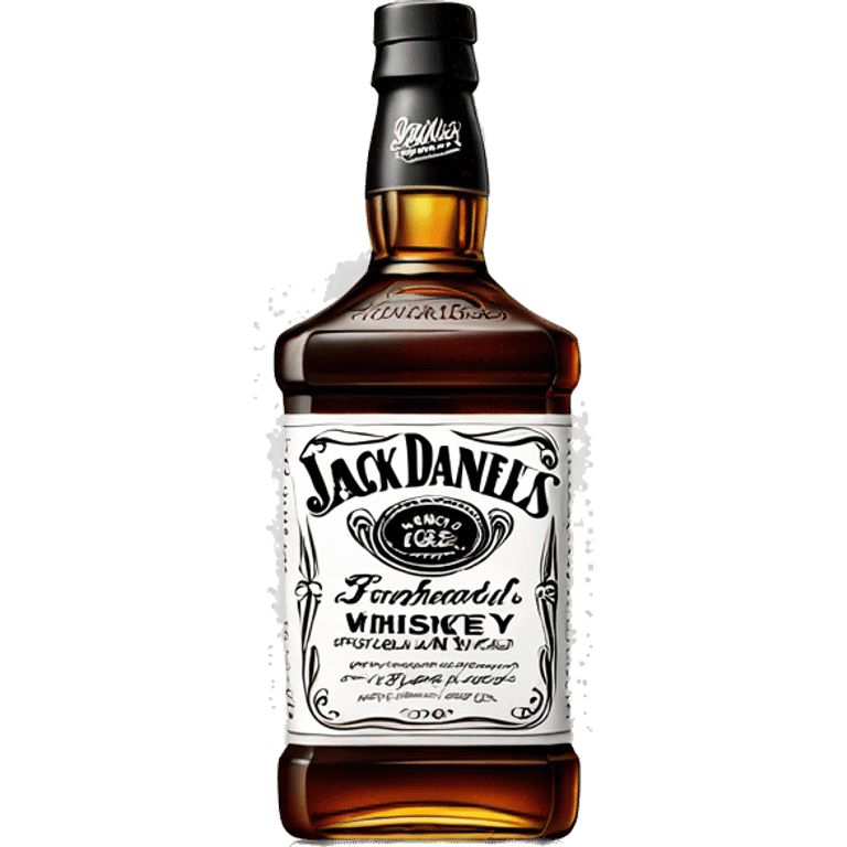 Realistic bottle of Jack Daniel's Whiskey isolated.  emoji