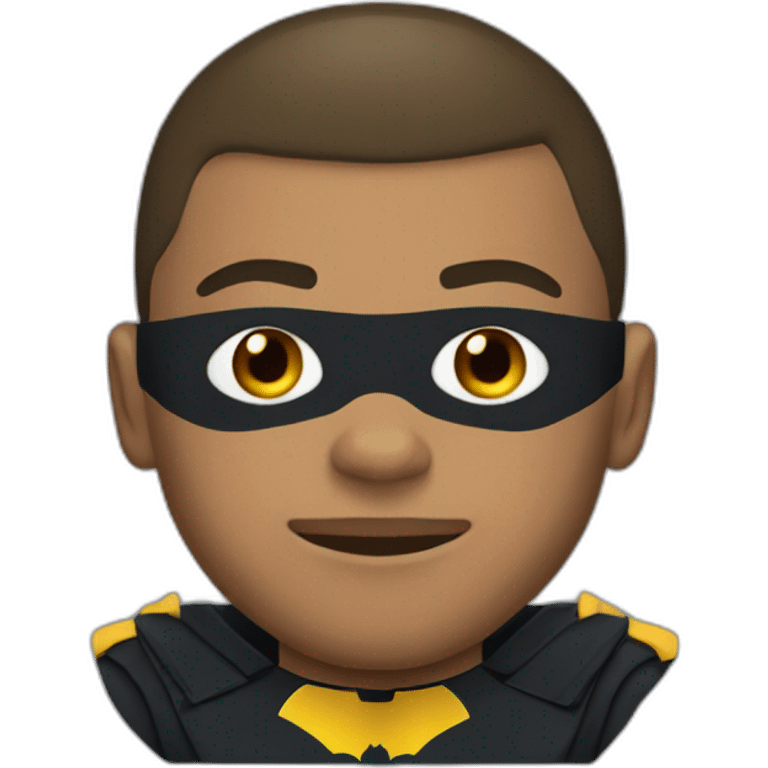 MBappe with Batman mask and French shirt emoji