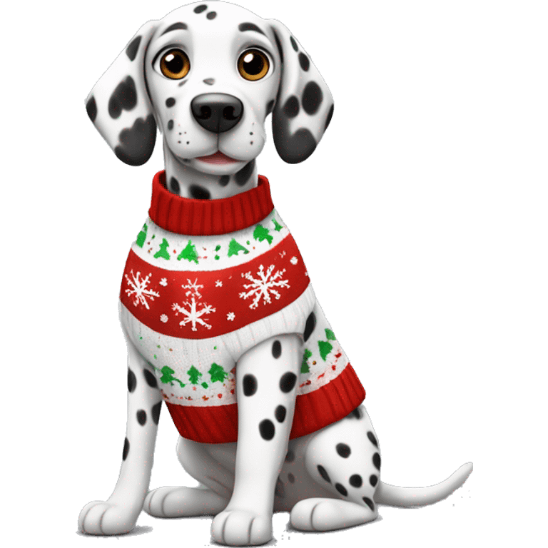 Dalmatian in Christmas jumper emoji