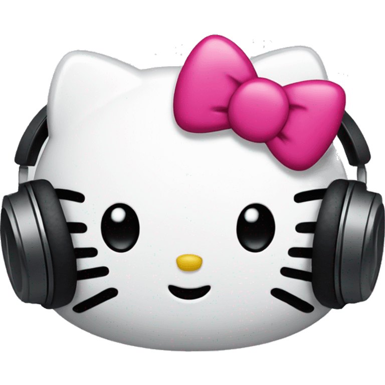 hello kitty listening to music emoji