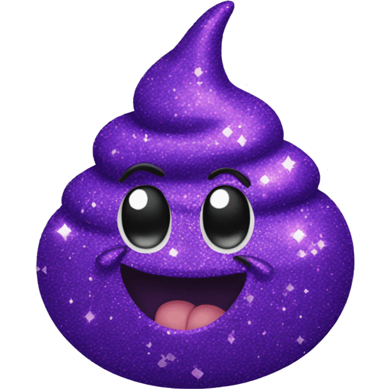 Purple glitter poop emoji